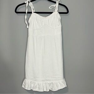 Hollister White Ruffle Mini Dress